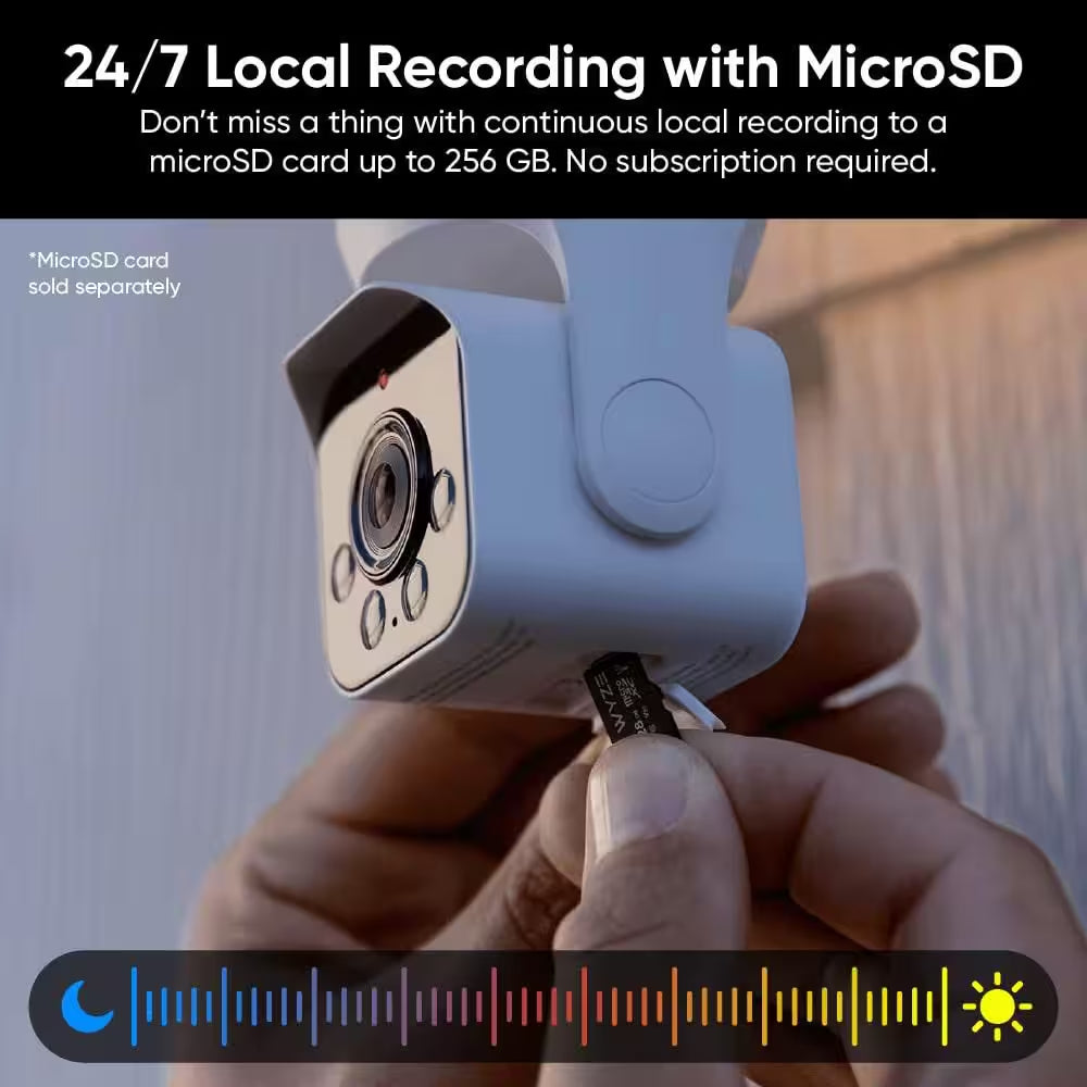 Bulb Cam Plug-In, 2K Wireless HD Security Camera Outdoor Indoor Full Color Day and Night, Dimmable LED Bulb