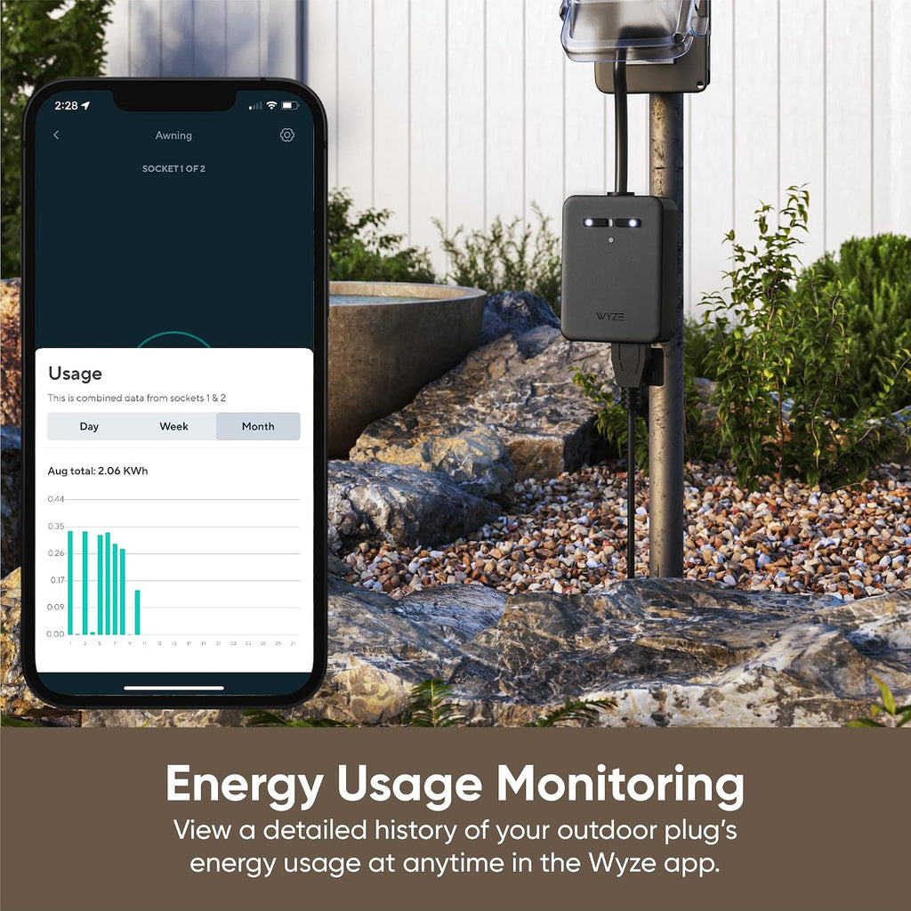 Plug Outdoor Dual Outlets Energy Monitoring Smart Plug Bundle with  Bulb Color 1100 Lumen Wifi RGB and Tunable White A19 Smart Bulbs, 2-Pack