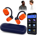 AI Translator Earbuds Real Time - 164 Languages Translation Headphones, Audio and Video Calls Wireless Bluetooth Interpreter Device for Business, Travel, Learning - Orange