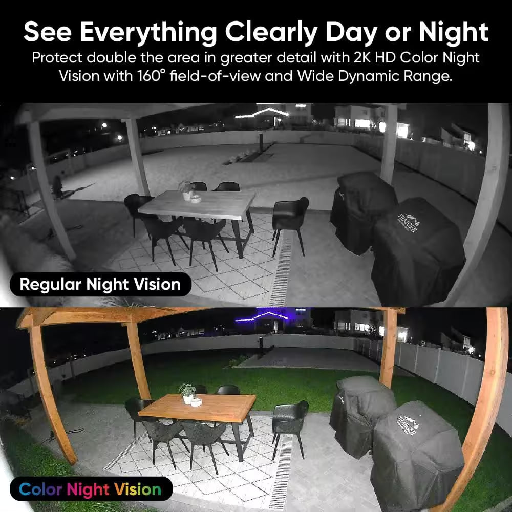 Bulb Cam Plug-In, 2K Wireless HD Security Camera Outdoor Indoor Full Color Day and Night, Dimmable LED Bulb
