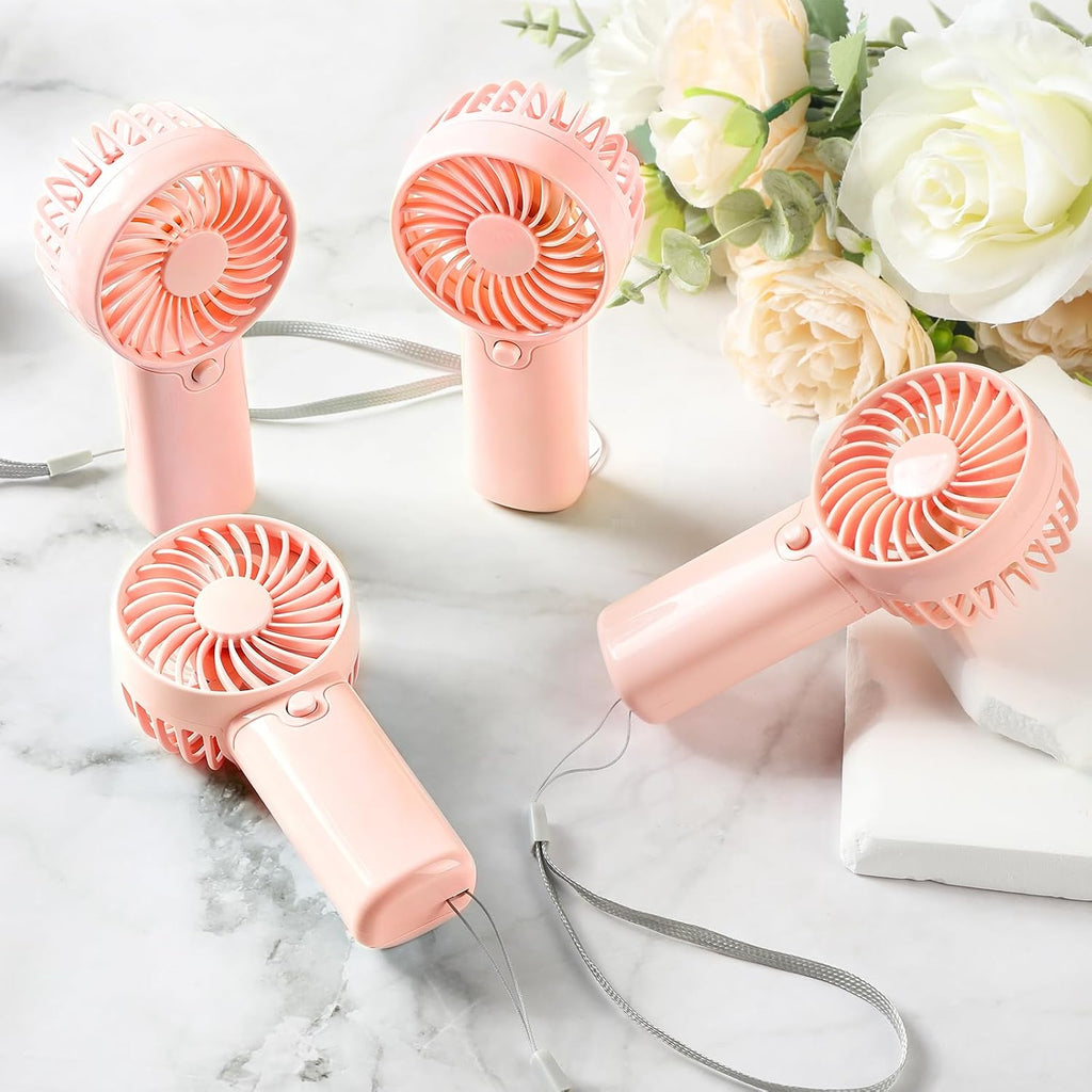 36 Pack Mini Portable Handheld Fan Bulk, Battery Operated Personal Cooling Fan for Lash Makeup, Lightweight Small Fan for Travel, Beach, Camping, Indoor Outdoor Use (Pink)