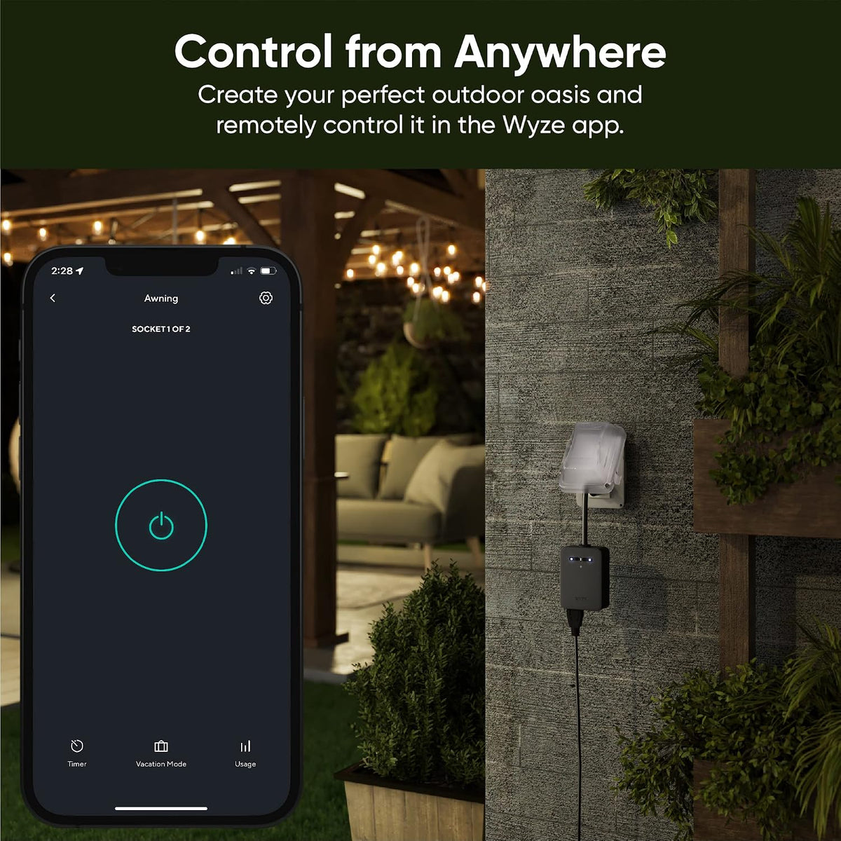 Plug Outdoor Dual Outlets Energy Monitoring Smart Plug Bundle with  Bulb Color 1100 Lumen Wifi RGB and Tunable White A19 Smart Bulbs, 2-Pack