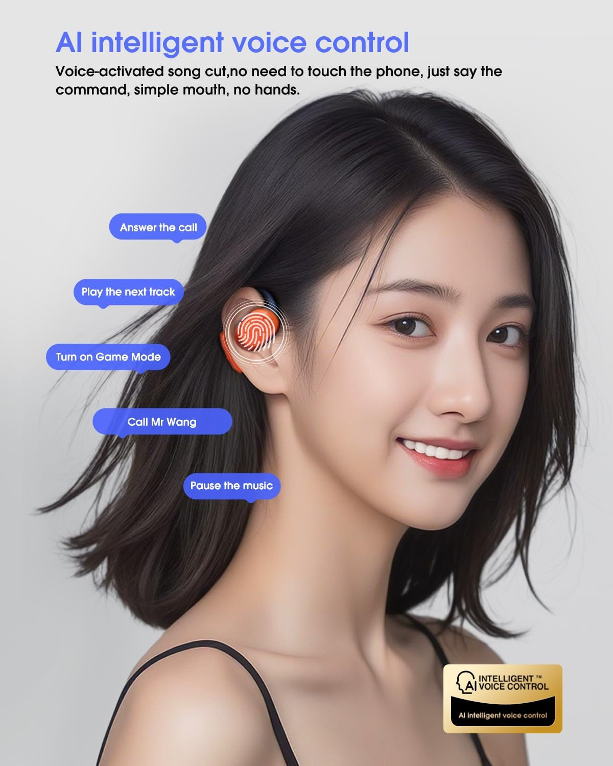 AI Translator Earbuds Real Time - 164 Languages Translation Headphones, Audio and Video Calls Wireless Bluetooth Interpreter Device for Business, Travel, Learning - Orange