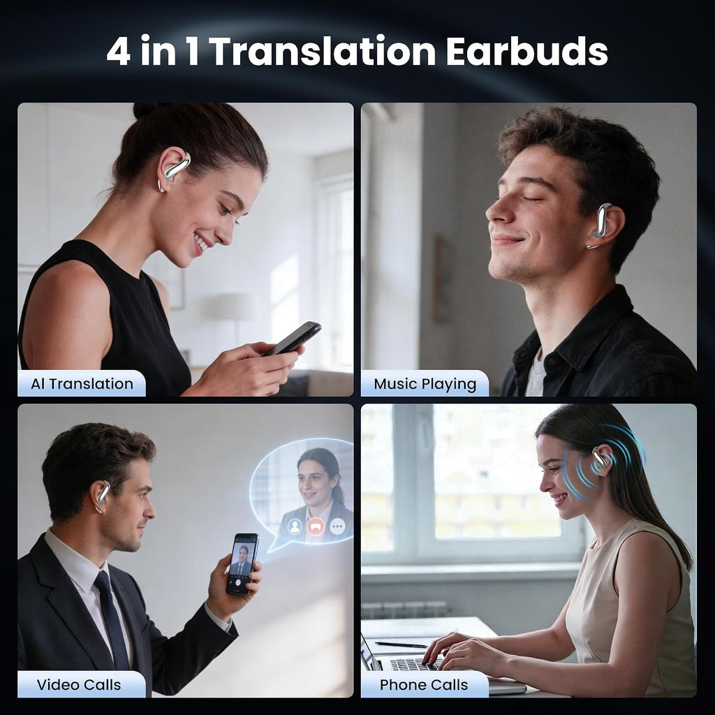 AI Translation Earbuds with Charging Case