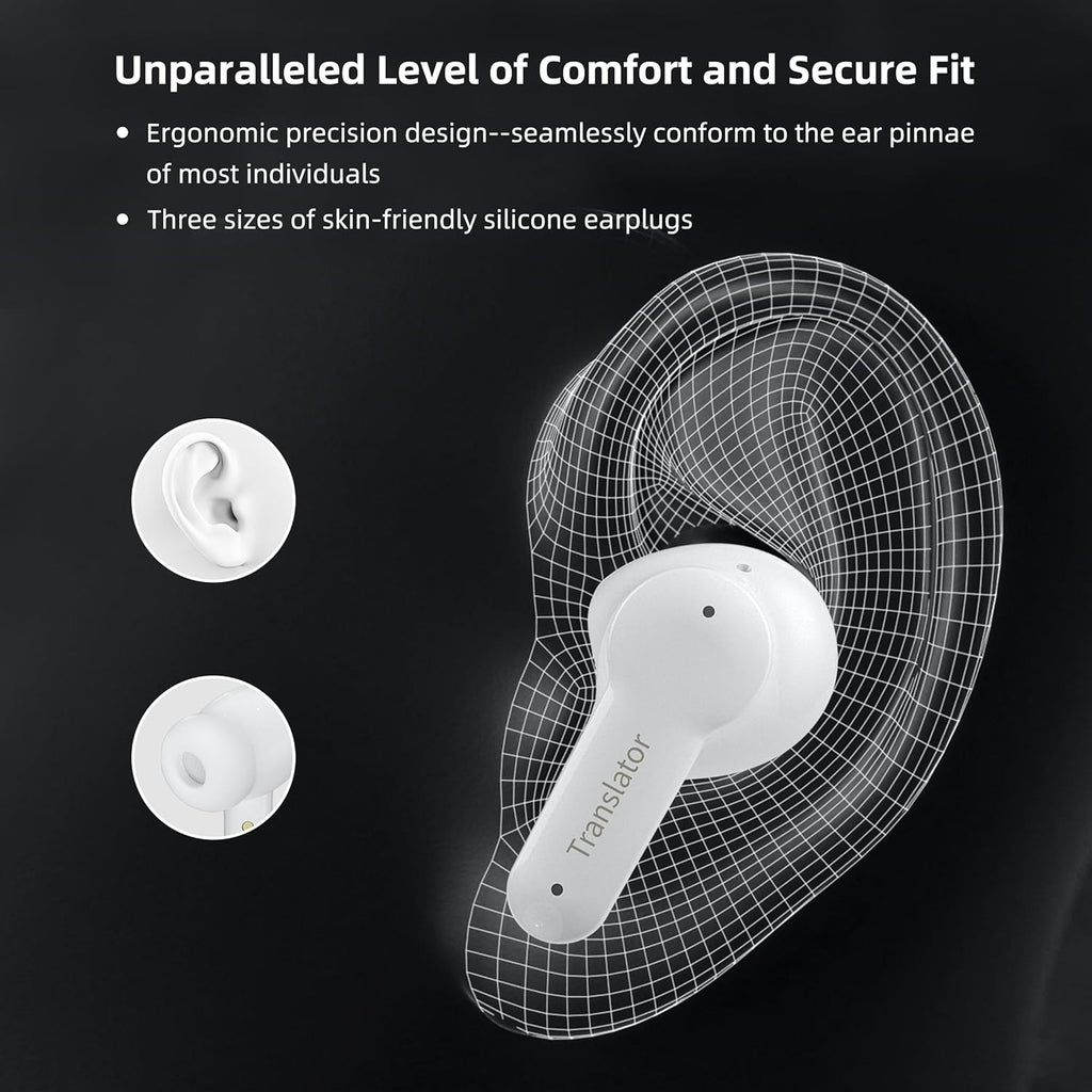 M3 Offline AI Translator Earbuds Support 144 Languages & Accents Translation Two-Way Translation Translator Device AI Translation Earbuds Real Time No Subscription Required