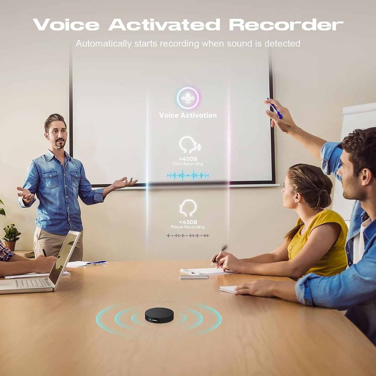 136GB (18800 Hour) Magnetic Voice Recorder Device -  Voice Recorder Ai-Intelligent Noise Reduction, Portable Audio Recorder for Lectures/Interviews/Meetings