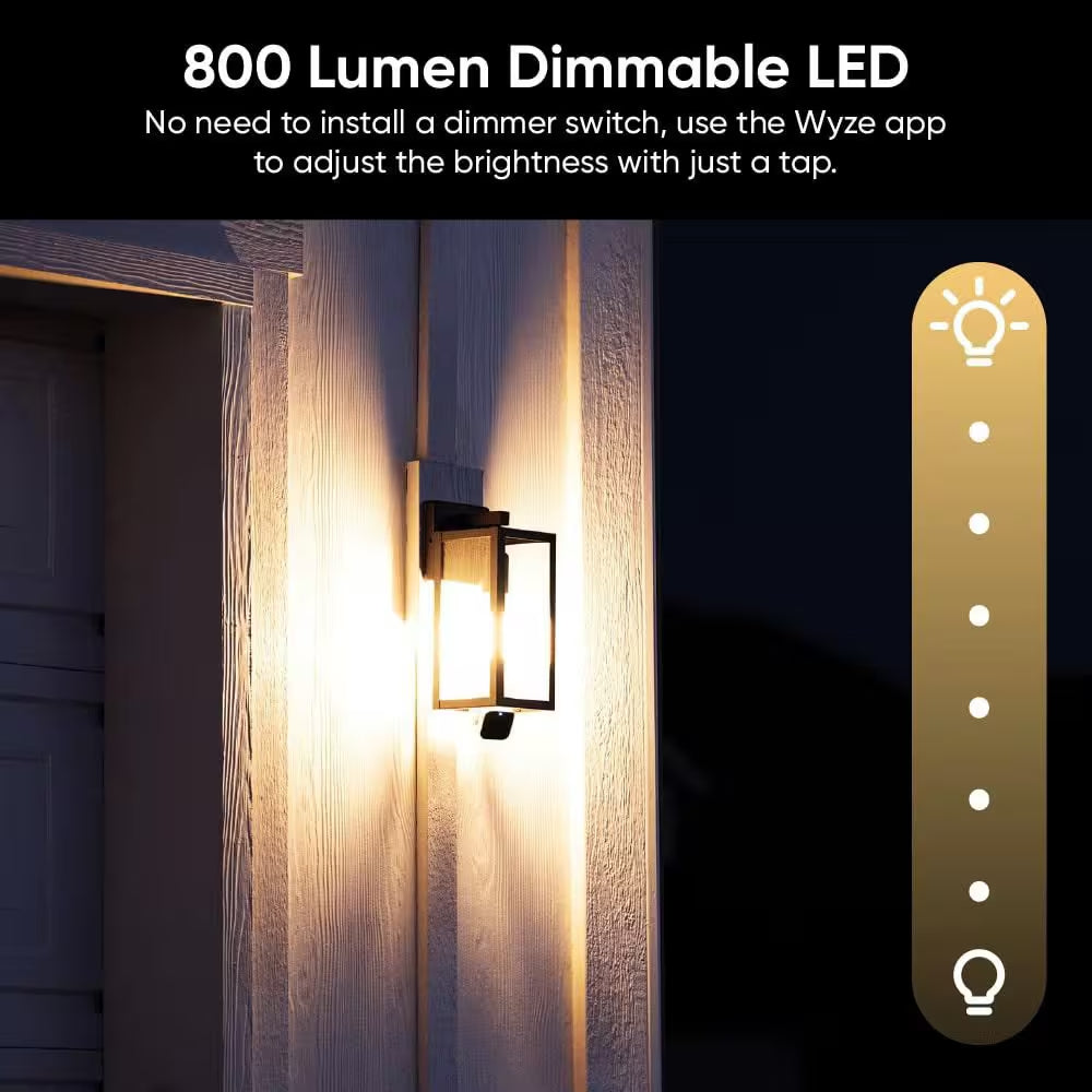 Bulb Cam Plug-In, 2K Wireless HD Security Camera Outdoor Indoor Full Color Day and Night, Dimmable LED Bulb
