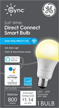 GE Lighting  Smart LED Light Bulb, Soft White, Bluetooth and Wi-Fi Enabled, Alexa and Google Assistant Compatible (1 Pack), Packaging May Vary