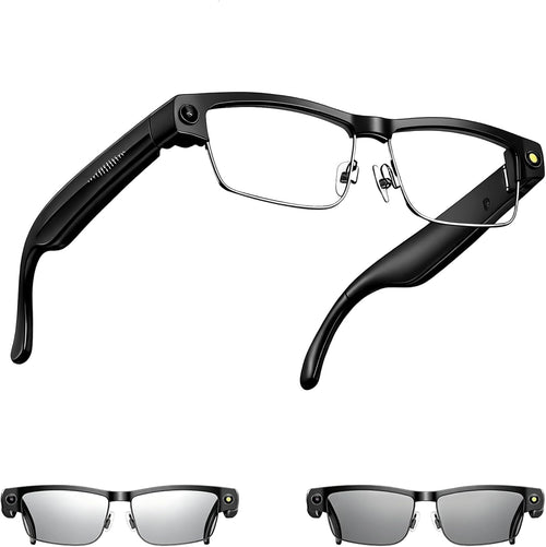 Ai Smart Glasses with Camera and Bluetooth - 8MP HD Video Recording, Real-Time Translation, with Color-Changing Lenses for Travel, Sports, Outdoor Use
