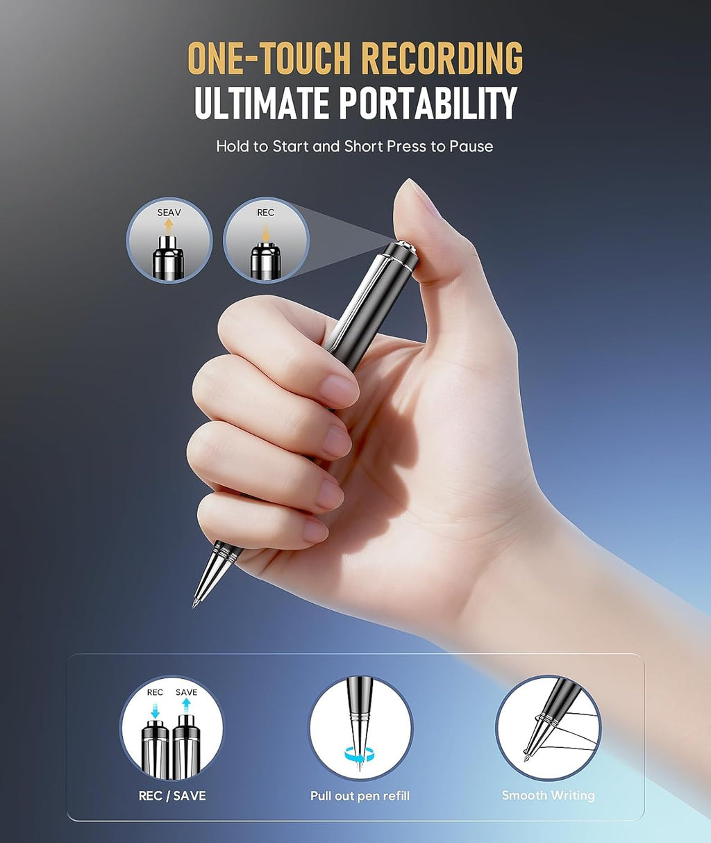 64GB Digital Voice Recorder, Audio Recorder with 25H Battery Life, Playback & Voice Activation Recording Device, Voice Activated Recorder with AI Noise Reduction for Lectures/Meetings/Interviews