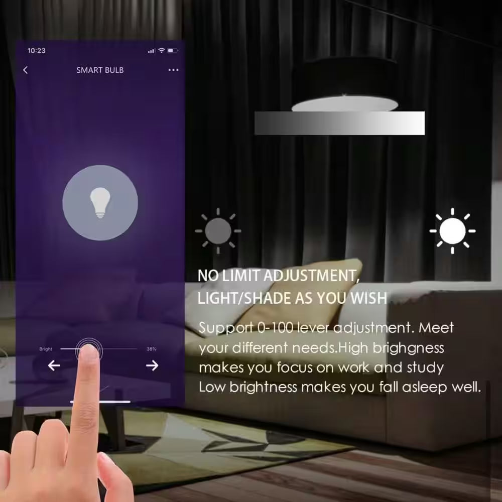 65-Watt Equivalent A19 Dimmable RGB Smart LED Light Bulb
