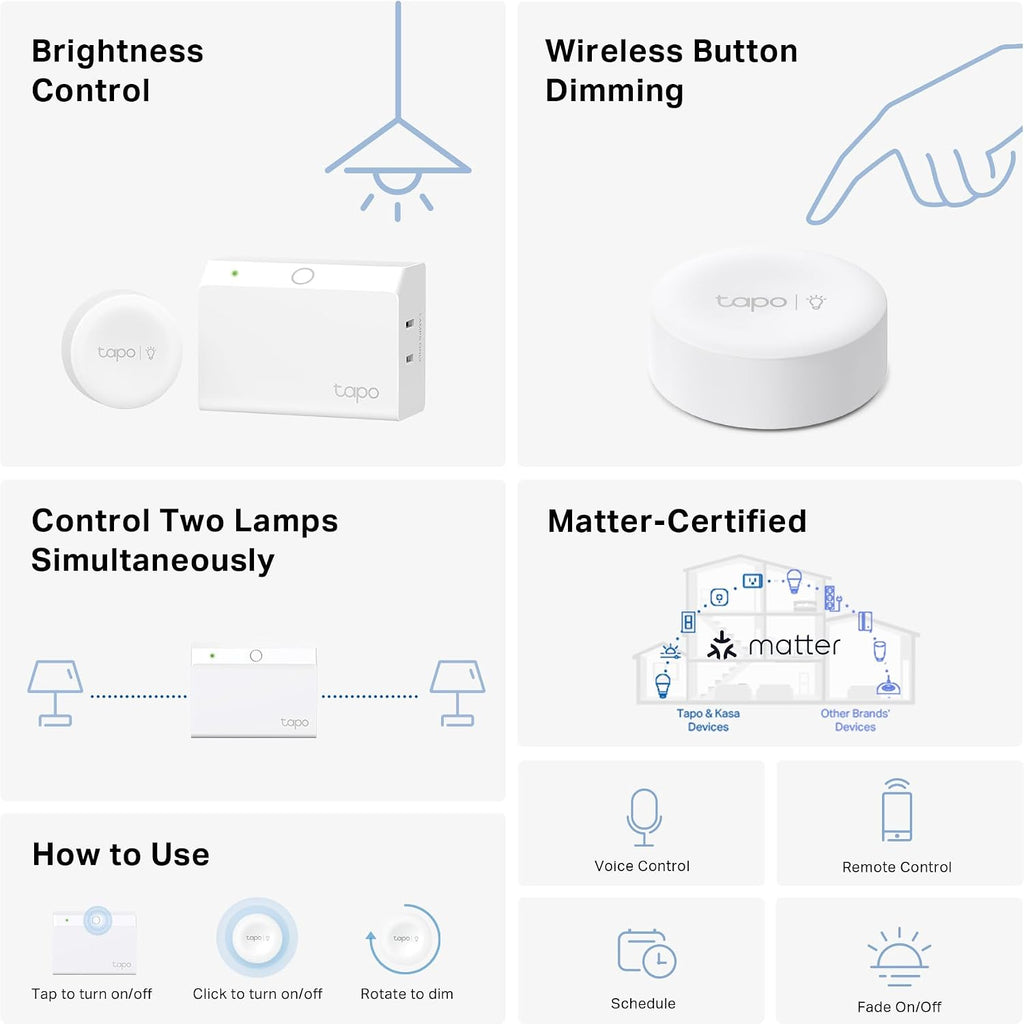 Tapo Smart Dimmer Plug Kit P135 KIT, Matter Compatible
