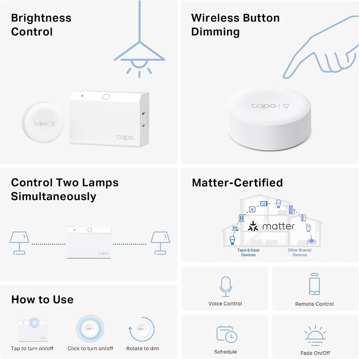 Tapo Smart Dimmer Plug Kit P135 KIT, Matter Compatible