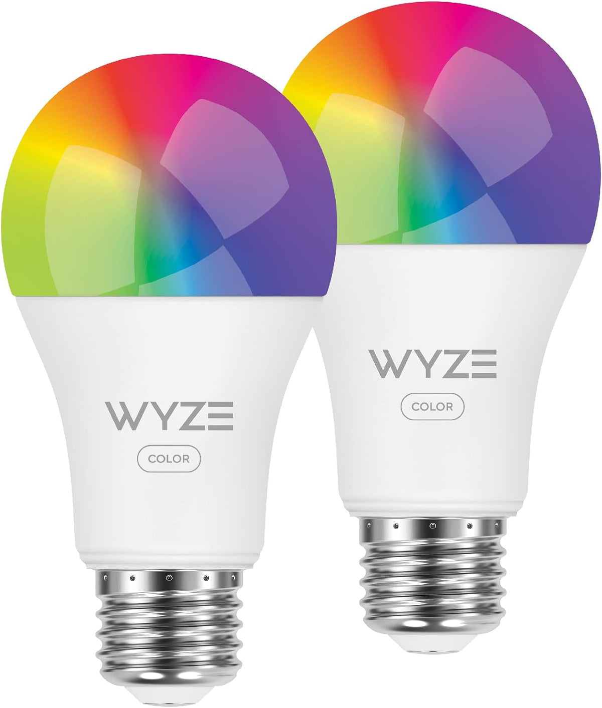Plug Outdoor Dual Outlets Energy Monitoring Smart Plug Bundle with  Bulb Color 1100 Lumen Wifi RGB and Tunable White A19 Smart Bulbs, 2-Pack