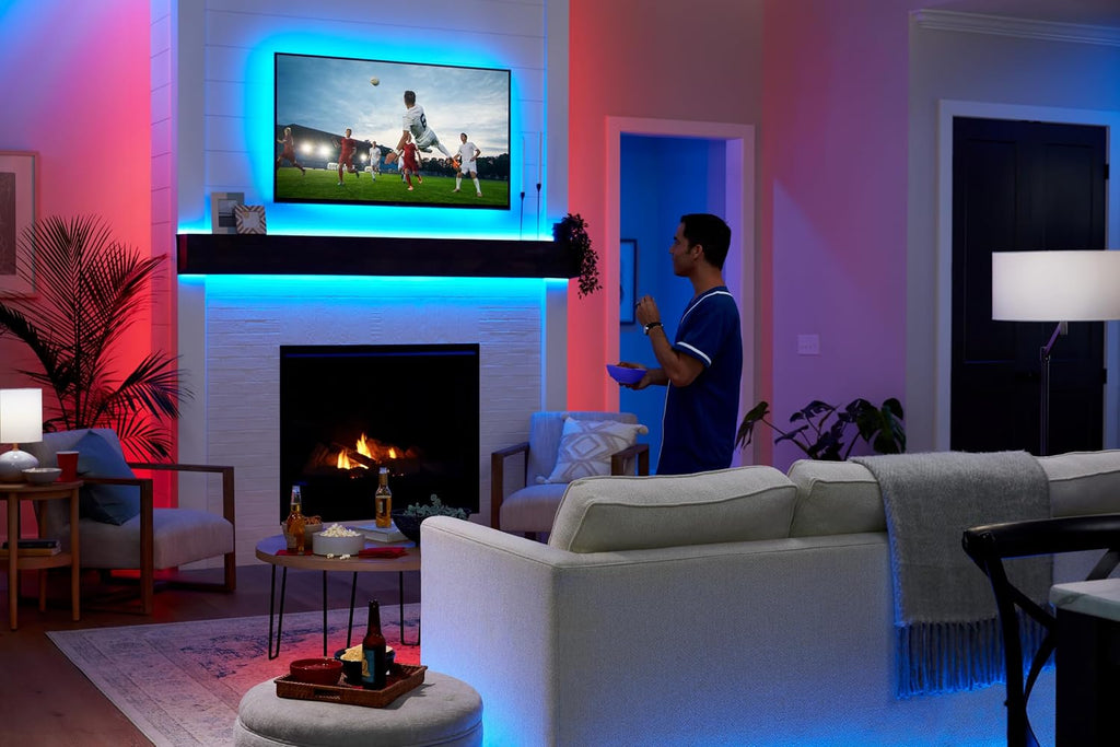 GE Dynamic Effects Smart LED Light Strip with Music Sync, Color Changing Wifi Lights, Indoor Light Strip, Compatible with Alexa and Google Home, 32Ft and Power Supply