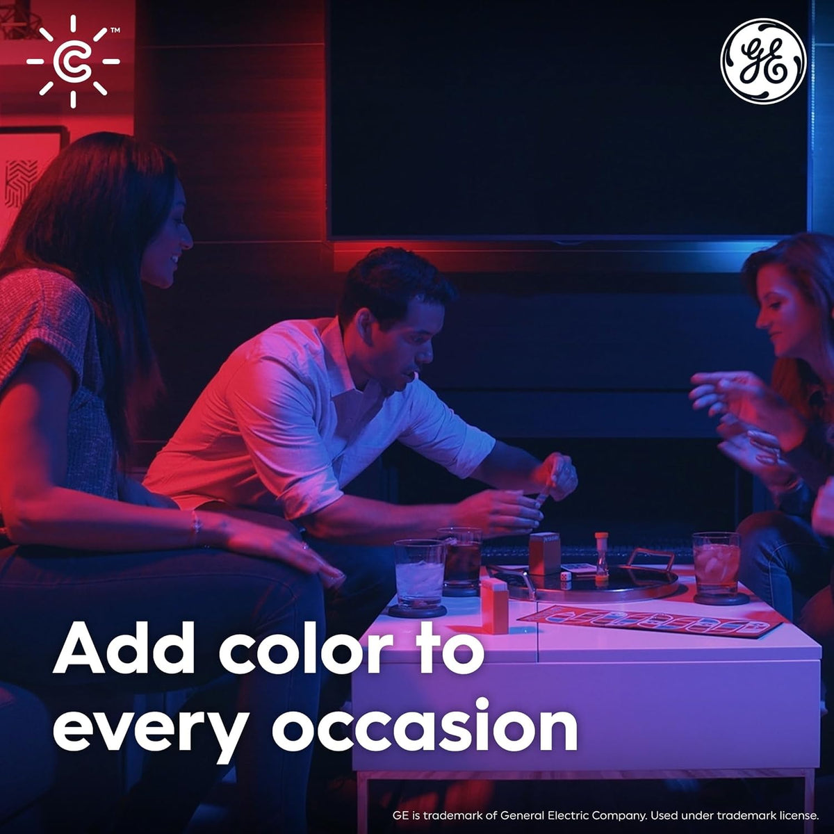 GE  A19 Smart LED Light Bulbs, Color Changing Room Décor, 2 Pack