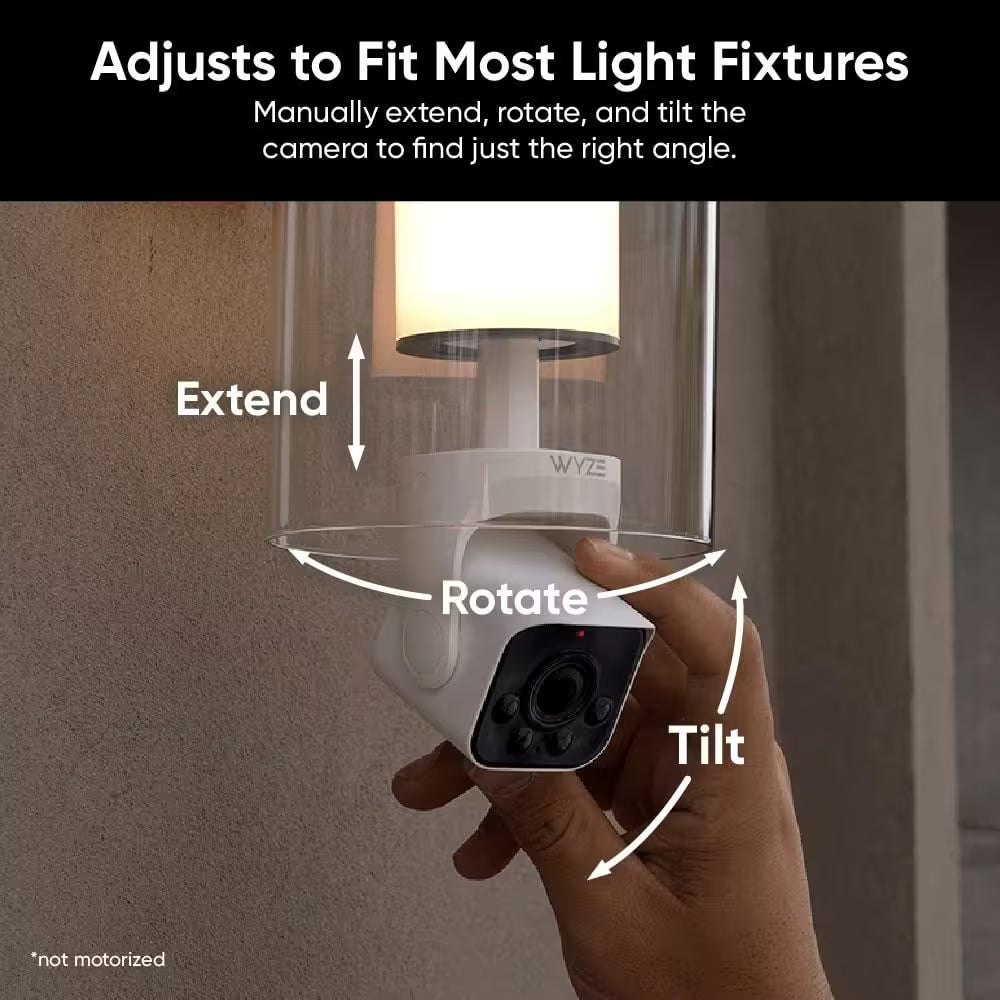 Bulb Cam Plug-In, 2K Wireless HD Security Camera Outdoor Indoor Full Color Day and Night, Dimmable LED Bulb