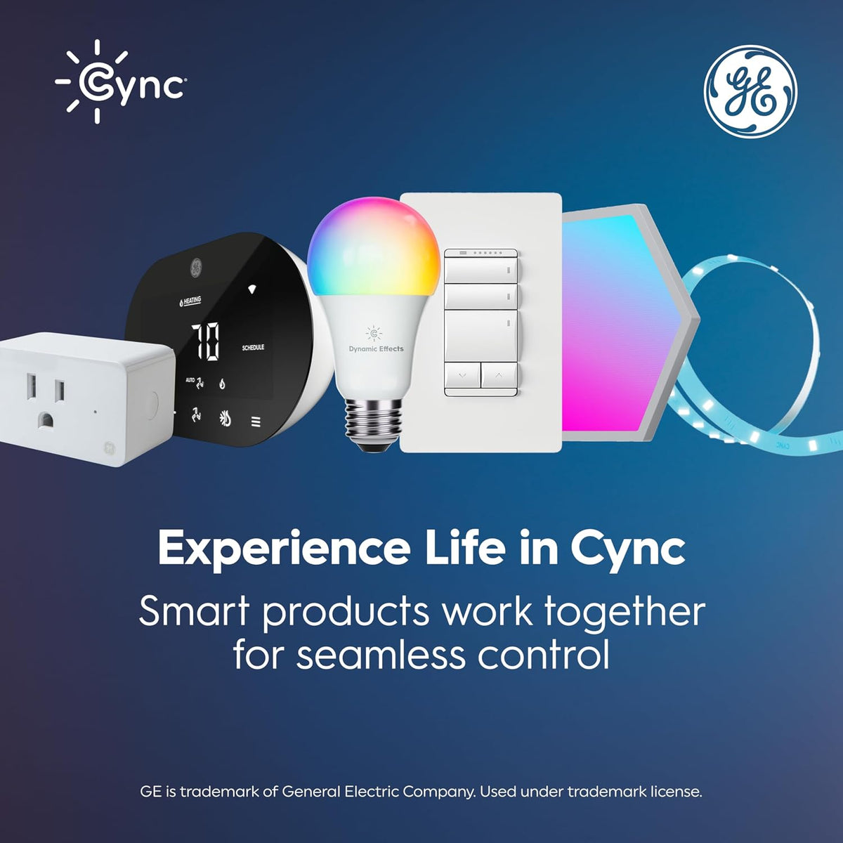 GE Dynamic Effects Smart LED Light Strip with Music Sync, Color Changing Wifi Lights, Indoor Light Strip, Compatible with Alexa and Google Home, 32Ft and Power Supply